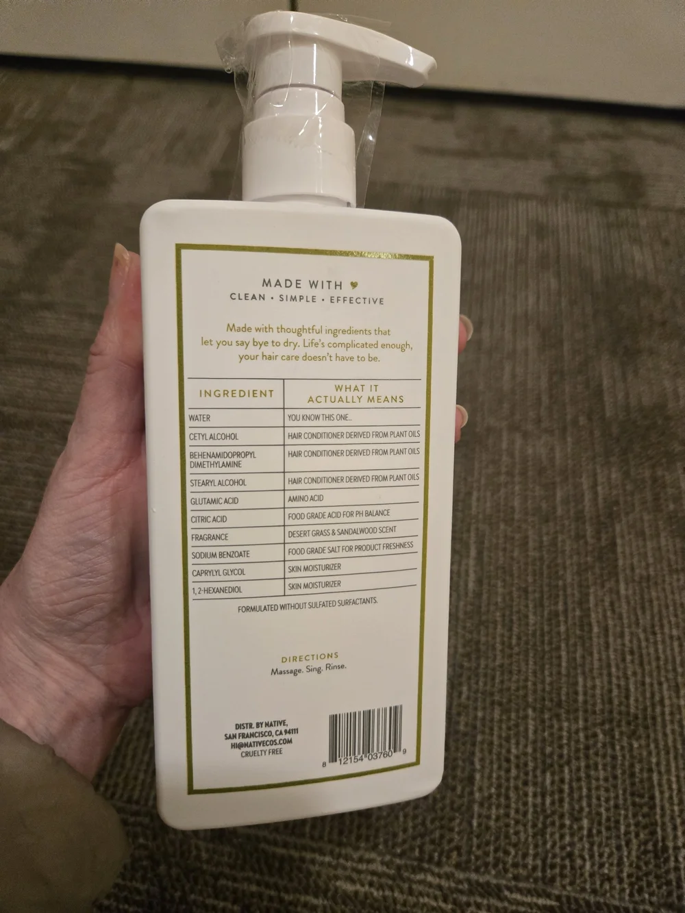 16.5 Oz Full Size NATIVE Desert Grass & Sandalwood Moisturizing Conditioner